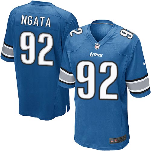 Youth Game Haloti Ngata Nike Jersey Light Blue Home - #92 NFL Detroit Lions